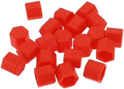 20 Pcs Wheel Lug Nut Bolt Rims Tire Nut Screws Dust Cap Cover Nut Protection Silicone Red 2.2x17x20mm Partuto