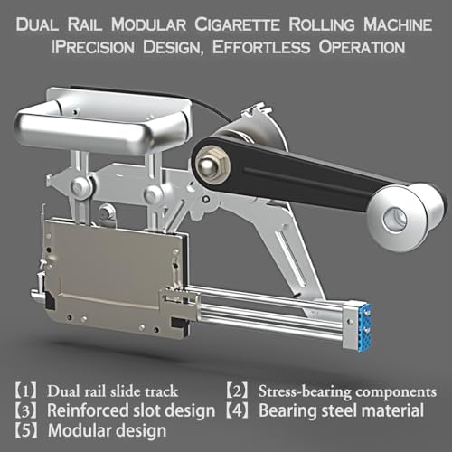 HERMIT CRAB 8.0/100mm Dual Rail Manual Cigarette Rolling Machine | Time-Saving & Efficient | Convenient Rolling Tool（Black） Hermit Crab