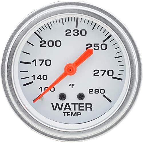 2 5/8 Inch Water Temperature Gauge: Chrome Bezel, Lightweight, Easy-Read Backlit White Face, includes Mounting Bracket, Necessary Hardware, Capillary Tube, and NPT Sending Unit Adapter Speedway Motors