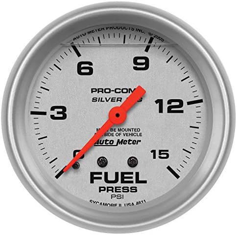 Auto Meter 4611 Silver LFGs Fuel Pressure Gauge Auto Meter