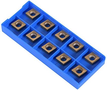 CNC Carbide Insert Cutter 10Pcs Shape Indexable Lathe Milling Inserts Turning Tools with Storage Box, CCMT09t304 CCMT32.5 Yosoo Health Gear