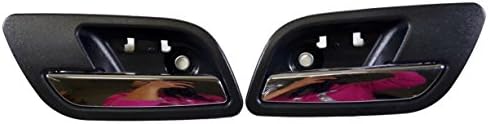 PT Auto Warehouse GM-2546MA-RP - Inside Interior Inner Door Handle, Black (Ebony) Housing, Chrome Lever - Rear Left/Right Pair PT Auto Warehouse