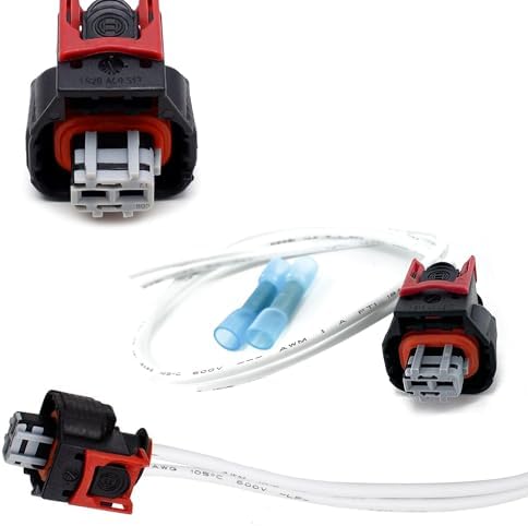 iJDMTOY Pair OE-Spec PT3739 2-Pin Female End Multi-Purpose Connectors Plugs w/ 7-Inch Pigtail Harness, Compatible with GM Vehicle Fuel Injector, Pump, etc IJDMTOY