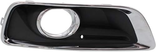 For Chevy Malibu Fog Light Cover 2013 2014 2015 Driver Side | Bezel | Chrome/Black | w/Fog Light Cover Hole | DOT/SAE Compliance | GM1038136 | 20768823 KarParts360