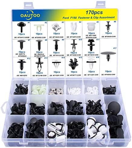 OAUTOO 170pcs for Ford F150 Body Interior and Exterior Retainer Fastener Clip Assortment Oautoo