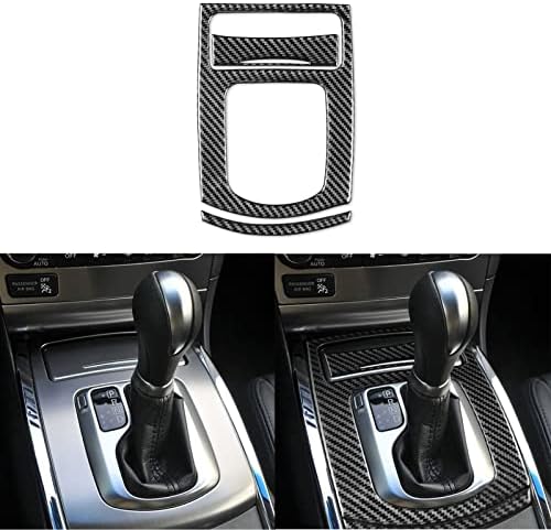 NVCNX Real Carbon Fiber Compatible with Infiniti G35 G37 X S 2007 2008 2009 2010 Sedan Coupe Convertible Car Accessories Interior Trim Dash CD AC Control Panel Cover Black - A Nvcnx