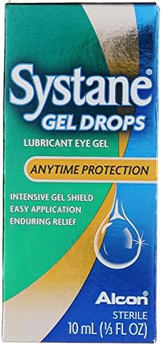 Systane Gel (Гель) Drops (Капли) Lubricant Eye Gel, Anytime Protection, 10mL Each (Pack of 4) Systane