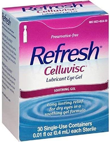 Refresh Celluvisc Lubricant Soothing Eye Gel (Гель), 0.01 oz (Унции) Single Use Vials, 30 Count Per Box (6 Boxes) by Refresh Refresh