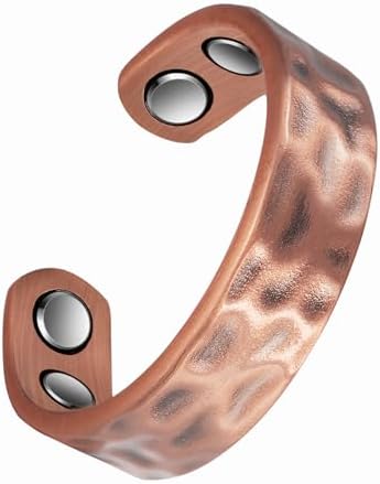 Pure Copper Ring for Men, Lymphatic Drainage Adjustable Magnetic Ring, 3500 Gauss Magnet (Type-C) EnerCoppeX