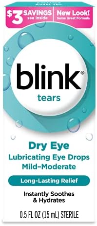 PACK OF 4 - Blink Tears Lubricating Eye Drops (Капли), 0.5 fl oz (Жидкие унции) Blink