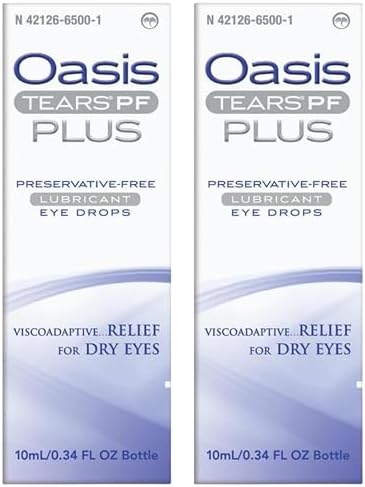 OasisTEARS Plus PF Preservative-Free Lubricating Eye Drops (Капли), Refresh, & Revitalize Your Eyes, Multidose Bottle, Instant Relief of Mild Dry Eye Symptoms, Lubricate & Moisten Eye Tissue 10 ml Pack of 2 Generic