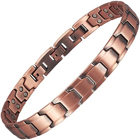 Copper Anklet Bracelets for Men, Ultra Magnetic Bracelet with Effective Magnets, Magnetic Anklet Chain for Men, Solid Copper Anklets with Double-Row Magnets EnerCoppeX