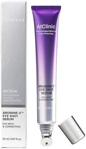 Atclinic Arginine-e™ Caffeine Eye Serum (0.67fl oz (Унции)) - Korean Skincare Eye Cream (Крем) for Dark Circles, Puffiness, and Wrinkles with Guasha Applicator. Niacinamide DOMINAS