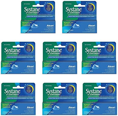 Systane Nighttime Lubricant Eye Ointment (Мазь) 3.50 g (8 Pack) Lubricates and Comforts Dry Eyes Preservative-Free Rich Ointment for Nighttime Relief Systane