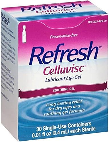 Refresh Celluvisc Lubricant Soothing Eye Gel (Гель), 0.01 oz (Унции) Single Use Vials, 30 Count Per Box (4 Boxes) Refresh