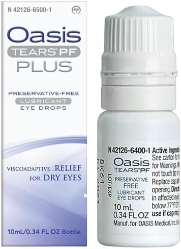 OasisTEARS Plus PF Preservative-Free Lubricating Eye Drops (Капли), Refresh, & Revitalize Your Eyes, Multidose Bottle, Instant Relief of Mild Dry Eye Symptoms, Lubricate & Moisten Eye Tissue 10 ml Generic