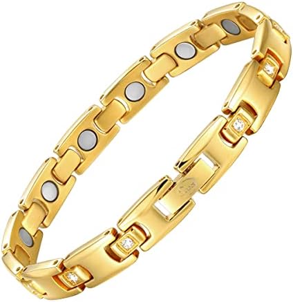 JEROOT Titanium Magnetic Bracelets for Women, 100% Pure Titanium Bracelets, Skin Friendly, Ultralight & Adjustable Women Bracelets, Women's Bracelets for Jewelry Gift with Sizing Tool JEROOT