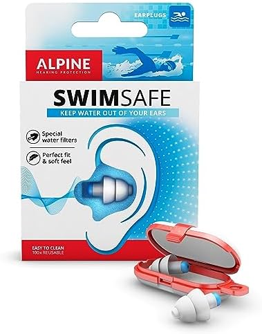 Затычки для ушей для плавания SwimSafe - защита от воды, гипоаллергенные и многоразовые Alpine