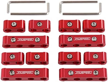 JDMSPEED Engine Spark Plug Wire Separator Divider 8mm 9mm 10mm Red 12pcs Replacement for 8 Cylinder Vehicles Racing Car Jdmspeed