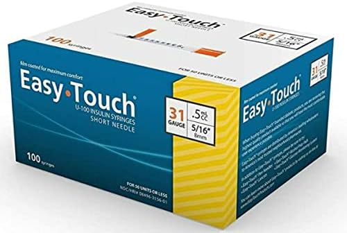 Easy Touch Pen Needles 31 Gauge, 3/16 Inch - 100 Per Box( 2-Pack ) Easy Touch