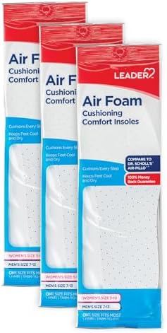 Стельки для обуви LEADER Air Foam, универсальные, дышащие, комфортная поддержка, для мужчин и женщин Leader