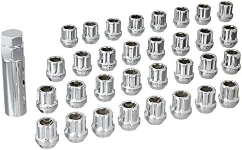 West Coast Wheel Accessories 14X1.5 Open Bulge Acorn Spline Lug Nuts 0.85" 8 Lug Install Kit Chrome West Coast Wheel Accessories