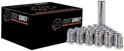 1/2" Bulge Acorn Spline Lug Nuts 1.38" 5 Lug Install Kit Chrome West Coast Wheel Accessories