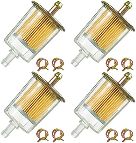 6PCS 1/4"x5/16" Universal Fuel Filters with 12PCS 11mm Hose Clamps Magnet Gas Inline Fuel Filter Replacement for Lawn Mowers, Motorcycles, Cars, Trucks HE042A HayEastdor