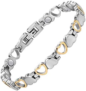 Jecanori Magnetic Bracelet for Women,Titanium Steel Brazaletes Jewelry Gifts with Adjustable Tool(Braveheart Series) Magnetic Field Therapy Jecanori