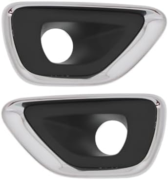 KarParts360 For Jeep Grand Cherokee 2014 2015 2016 Fog Light Trim Driver And Passenger Side | Pair | Front | Laredo/Limited/Overland | Chrome/Black | CH1038147, CH1039147 | 68143079AB, 68143078AB KarParts360