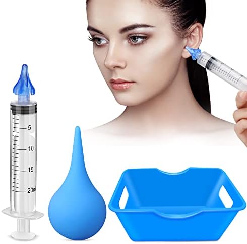 Ear Flushes Tool Includes Rubber Bulb Syringe and Ear Wash Basin Flushes Excess Soft Earwax Removal Kit Ear Cleaning Tool Set for Adults Human Nuanchu