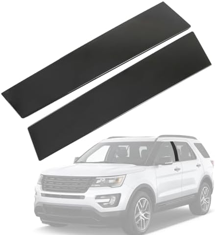 B Pillar Molding Trim Without Keypad 926-448 926-449 Front Driver and Passenger Side Door Applique Replacement for Ford Explorer 2011-2016 Gloss Black BB5Z-7820555-BB BB5Z-7820554-AB BB5Z7820554AC Jdmspeed