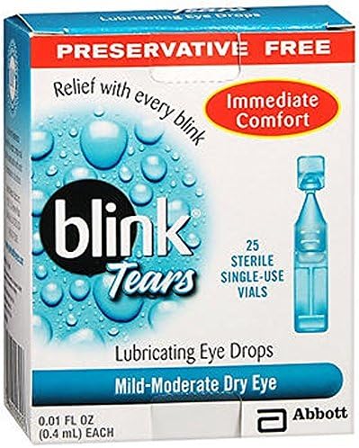 Blink Tears Lubricating Eye Drops (Капли) Mild-Moderate Dry Eye, 25 Count - 0.01 oz (Унции) (6 Pack) Blink