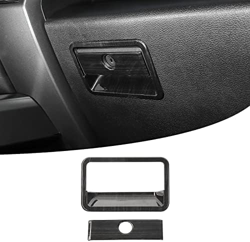 for F150 Glove Box Latch Handle Cover Trim Compatible with Ford F150 2015-2020 Black Wood Grain Interior Accessories Pdklin