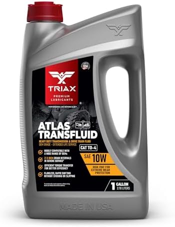 Трансмиссионная жидкость TRIAX Atlas Transfluid TO-4 10W для тяжелых условий эксплуатации, соответствует стандартам OEM, с тройной защитой от износа, объем 1 галлон Triax