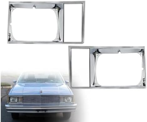 Pair(2) Headlight Headlamp Light Trim Bezel Set Chrome Compatible With Chevy Malibu El Camino 1978-1979,Front, Left&Right #GM463531 GM463532 Laformo