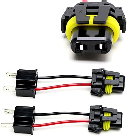 iJDMTOY One Pair H4 (M) to 9005 (F) Hi-Beam Adapters Connectors Wires, Compatible with Automtive Driving Light, Running/DRL, Fog Light, Retrofit, Off-Road Lighting, etc IJDMTOY