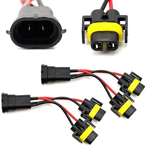 iJDMTOY Pair H11/H8 2-Way Splitter Wires Compatible with High/Low Beam Quad/Dual Projectors or Fog Light Co-Operate Retrofit IJDMTOY