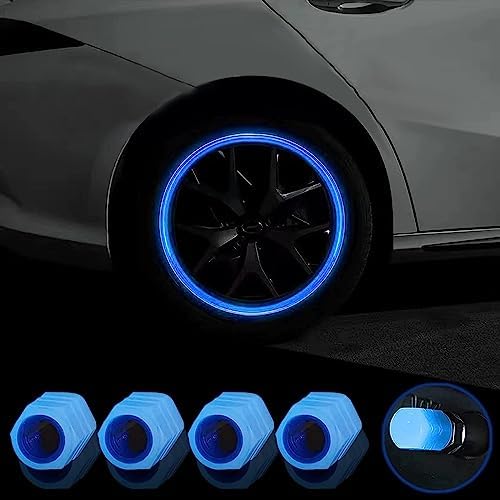 Tire Air Caps Cover,8pcs Fluorescent Car Tire Valve Caps,Glowing Tire Valve Stem Caps,Universal Tire Valve Stem Covers for Car,Truck,SUV Unifizz