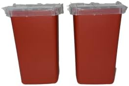 Global Sharps Container Biohazard Needle Disposal Container - 1 Quart - 2 Pack Easy Glide