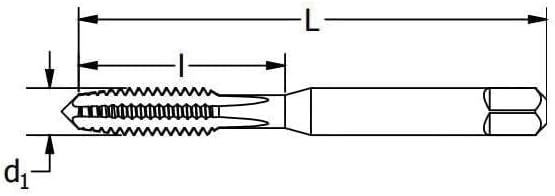 Пробойные насадки с прямыми канавками M6x1, 4 канавки, набор из 2 шт. Greenfield Threading