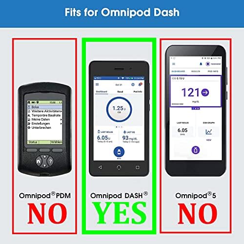 Fitted Leather Case W/Screen Protector (Includes Carabiner & Lanyard) for Omnipod Dash PDM (Personal Diabetes Manager) (Black) SNK