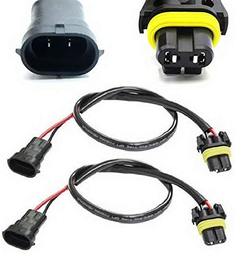 iJDMTOY Pair H11/H8 (Male) to 9006/HB4 (Female) Converter Adapter Socket Wiring Harness Kit IJDMTOY