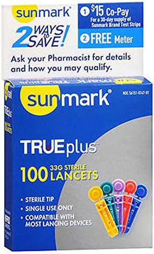 Sunmark Micro Thin Lancets 33 Gauge - 100 ct Sunmark