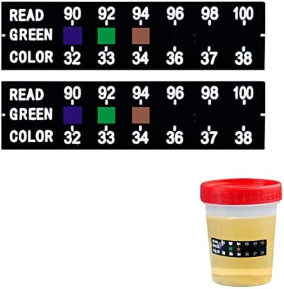 80 Piece Temperature Strips for Urine Drug Testing and Analysis, Disposable Adhesive Urine Test Strip Sticker 90 to 100 Degrees Fahrenheit, 0.4mm Thick LCD Temperature Stickers for Urine Test Bottles Knchy