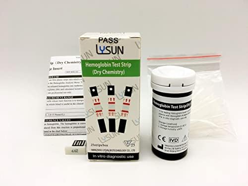 Lysun HBS-101 Hemoglobin Test Strips 25pcs with 25pcs Capillary Tubes Generic