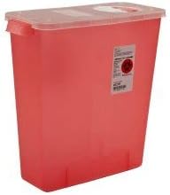 Cardinal Sharps Container 1-Piece 13-3/4 H X 13-3/4 W X 6 D Inch 3 Gallon Translucent Hinged, Rotor Lid, 8527R - Sold by: Pack of One Ensur