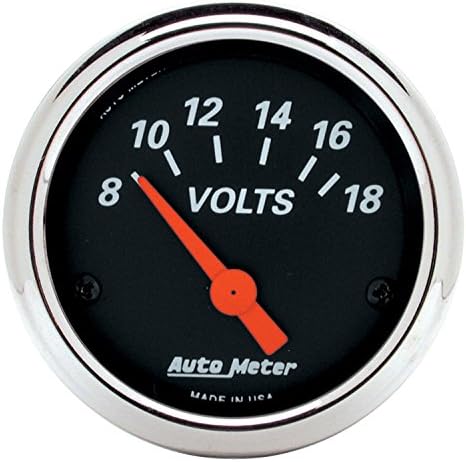 AUTO METER 1483 Designer Black Voltmeter Gauge, 2.3125 in. Auto Meter