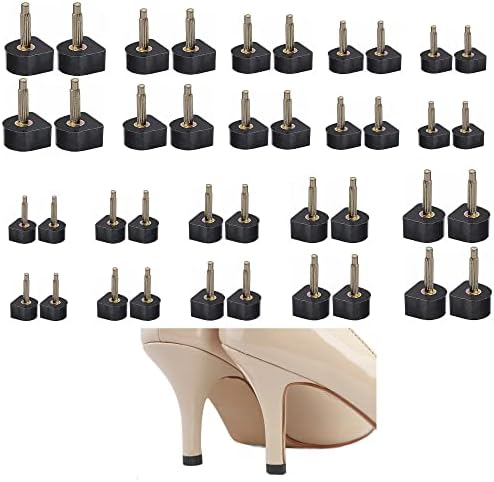 20 Pairs High Heel Replacement Tips,Heel Caps for High Heels Repair Kit Dowels,Anti-Slip Heel Protectors for High Heel Boot and Stiletto JEVRKAPZ