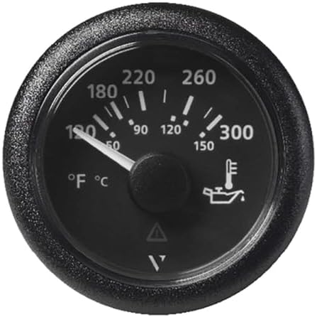 Veratron 52MM (2-1/16") ViewLine Oil Temperature Gauge 120-300°F - Black Dial & Bezel Vdo